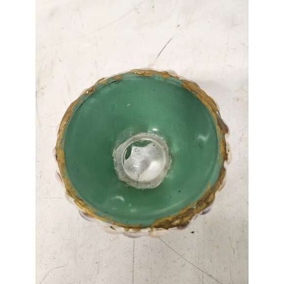 Vintage Glass Stand And Seas Shell Mosaic Covered Decorative Bowl Trinket Dish - Picture 2 of 8